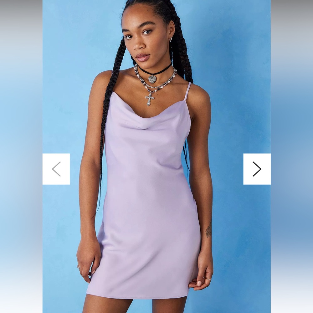 Urban Outfitters Lilac Cowl Slip Mini Dress XS